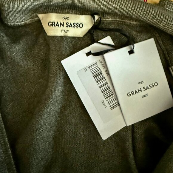Gran Sasso of Italy NWT FULL Zip Cardigan Sweater Size 50 Green 100% Wool $280RT - Picture 8 of 13
